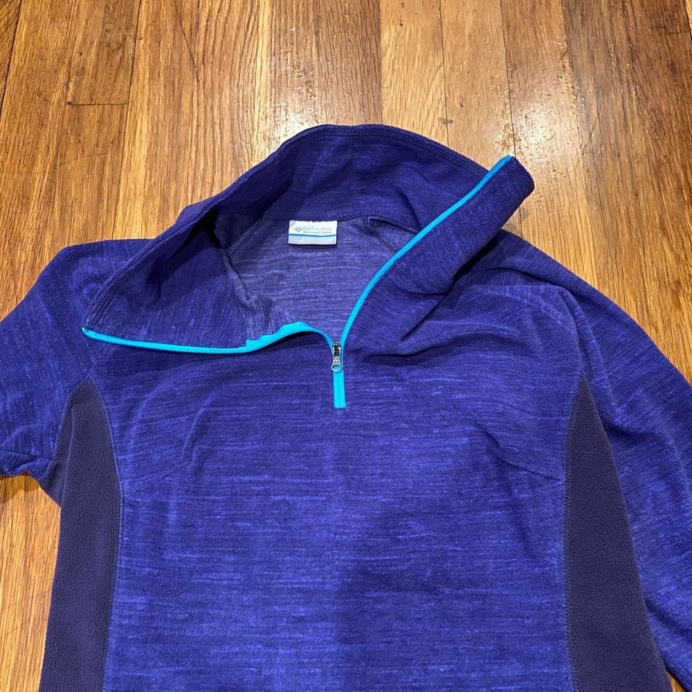 Columbia Purple/Teal Pullover W/Zip  Size M - Picture 3 of 5